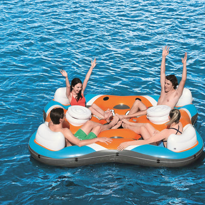 Bestway 101-Inch Rapid Rider 4-Person Floating Raft w/ Coolers(Open Box)(2 Pack)