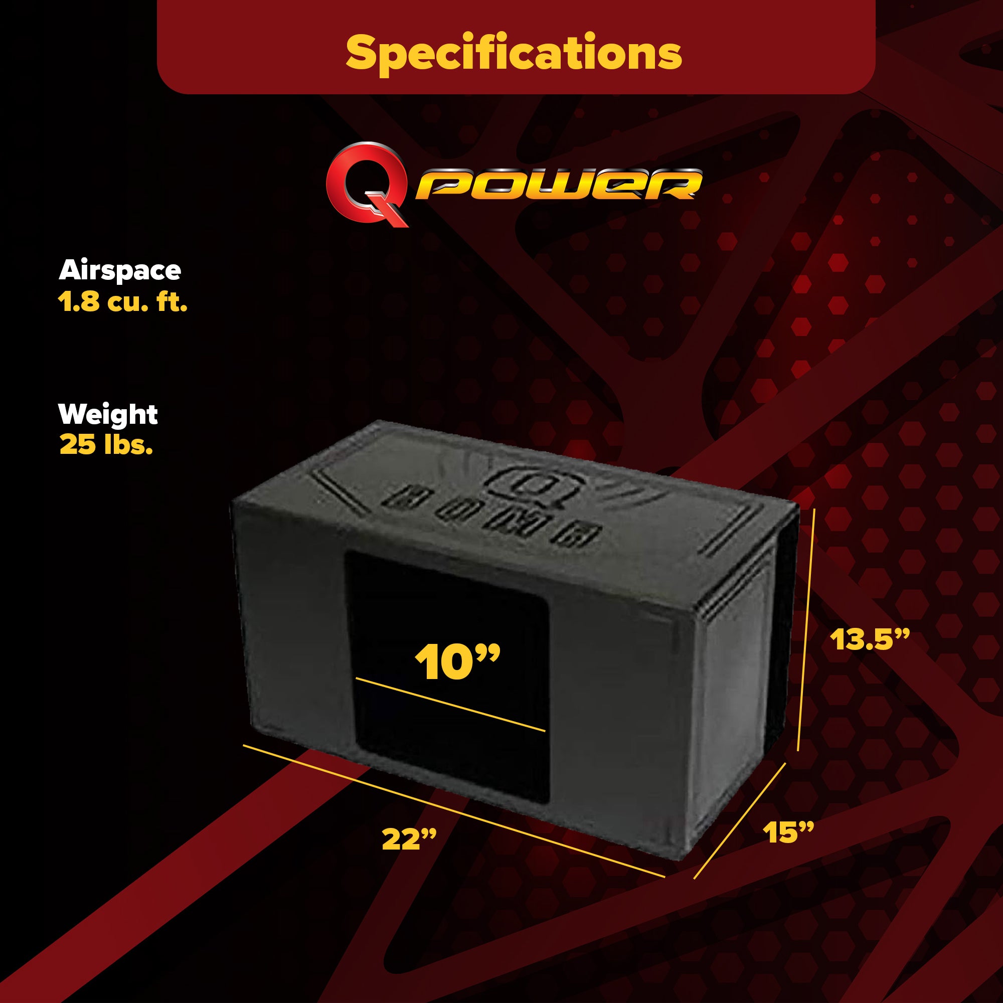 Q Power QBOMB12VLSQ Single 12 Inch Side Ported Speaker Box for Kicker L7 Sub - VMInnovations