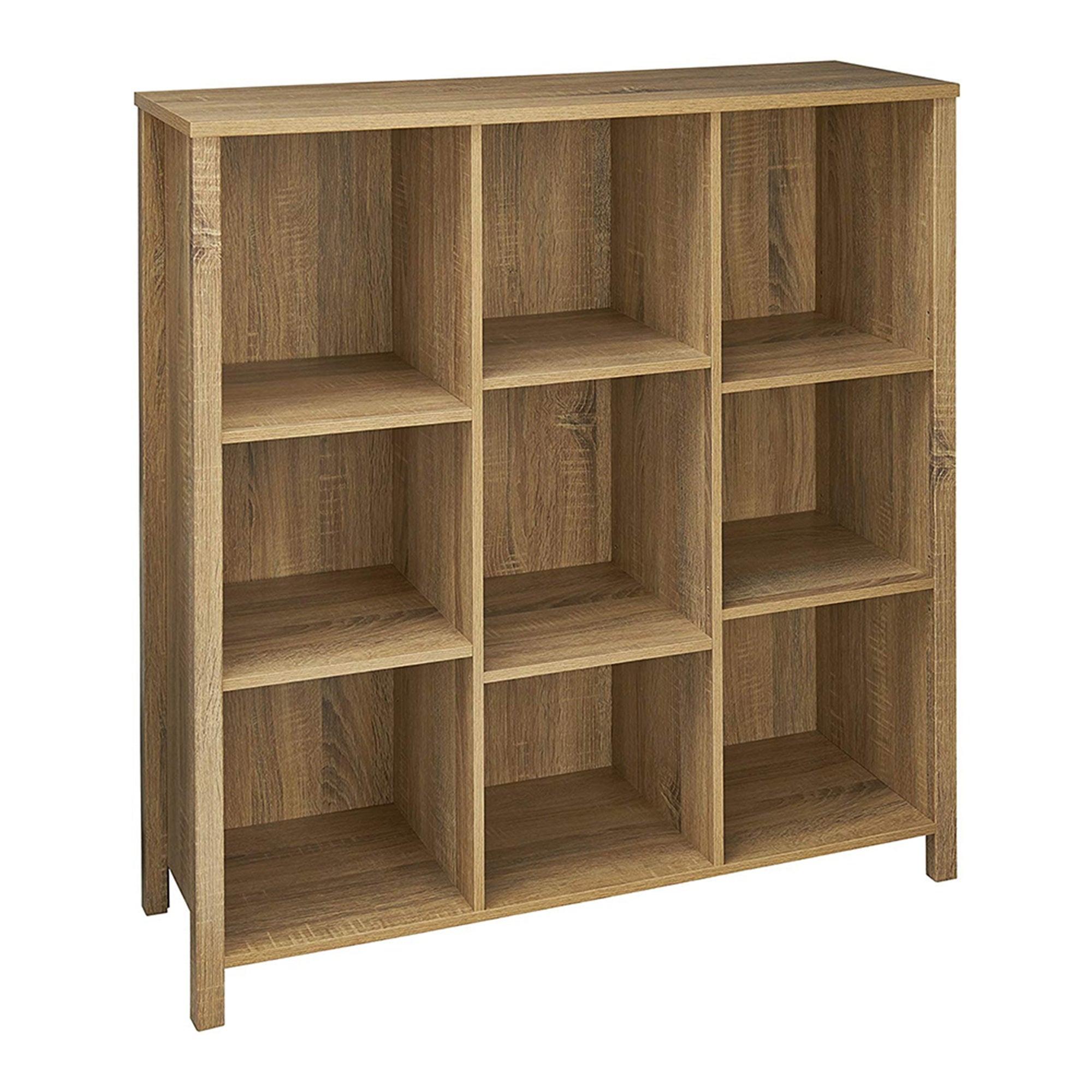 ClosetMaid Freestanding Premium 9-Cube Storage Organizer Bench, Weathered Oak - VMInnovations