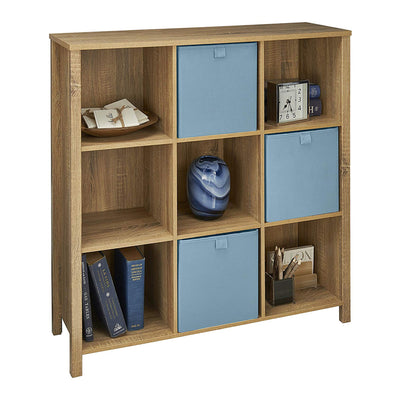 ClosetMaid Freestanding 9-Cube Storage Organizer Bench, Weathered Oak (Used) - VMInnovations