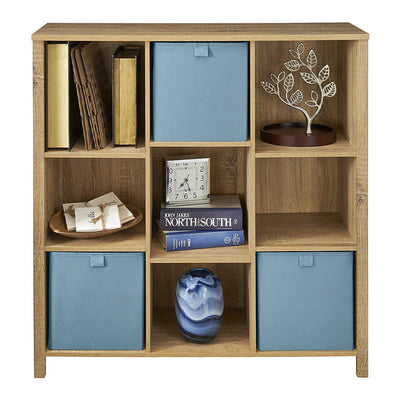 ClosetMaid Freestanding 9-Cube Storage Organizer Bench, Weathered Oak (Used) - VMInnovations