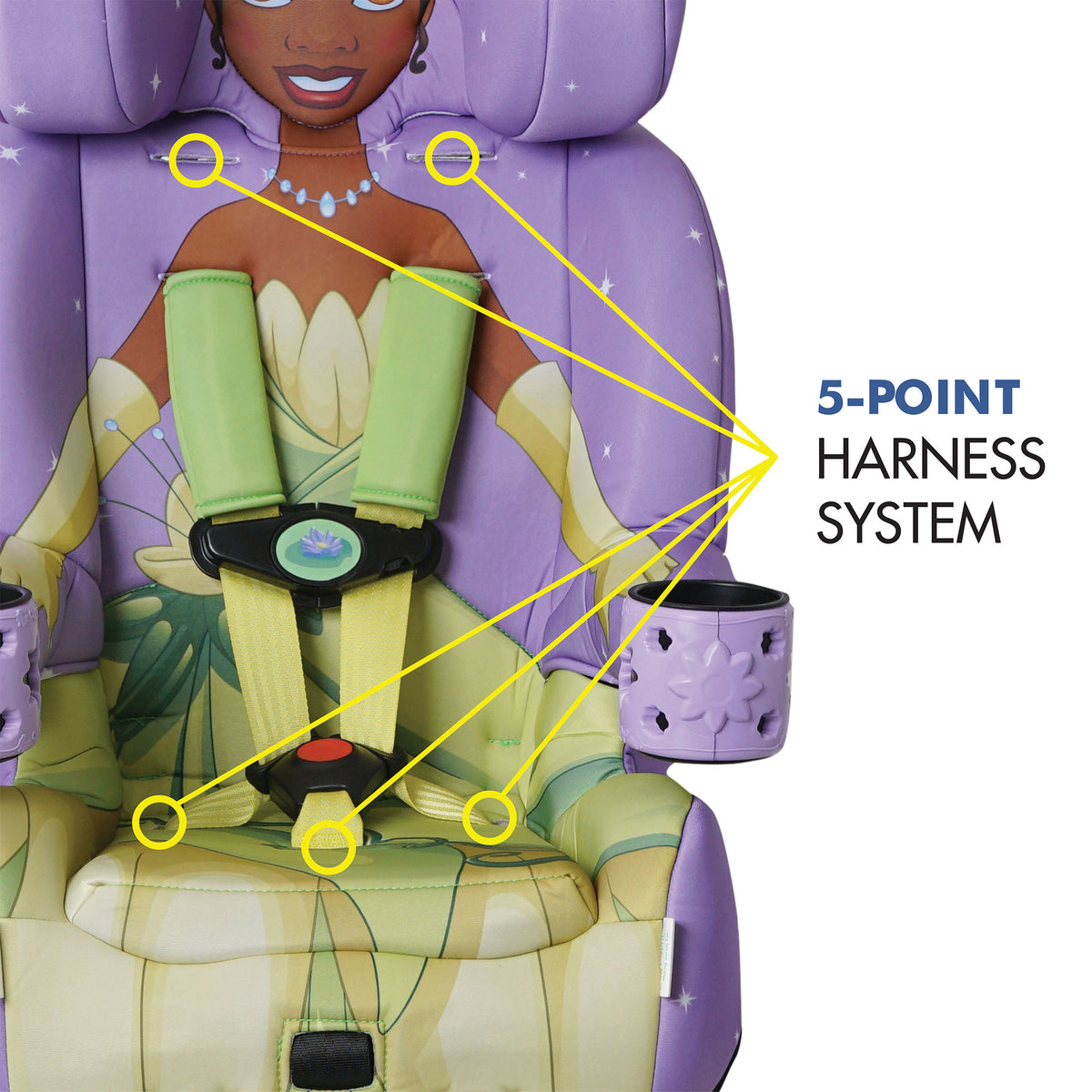 KidsEmbrace Disney Princess Tiana Combination 5 Point Harness Booster Car Seat - VMInnovations