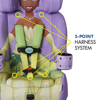 KidsEmbrace Disney Princess Tiana Combination 5 Point Harness Booster Car Seat