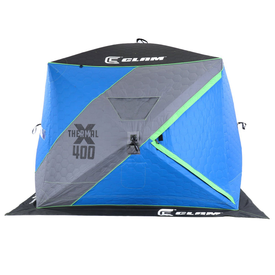 CLAM X-400 Portable 8 Ft 6 Person Pop Up Ice Fishing Thermal Shelter Tent (Used) - VMInnovations