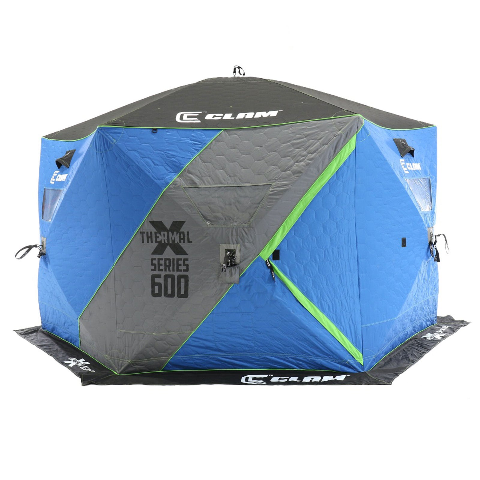 CLAM X-600 Portable 11.5 Ft 7 Person Pop Up Ice Fishing Thermal Hub Shelter Tent - VMInnovations
