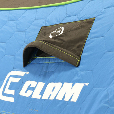 CLAM X-600 Portable 11.5 Ft 7 Person Pop Up Ice Fishing Thermal Hub Shelter Tent - VMInnovations