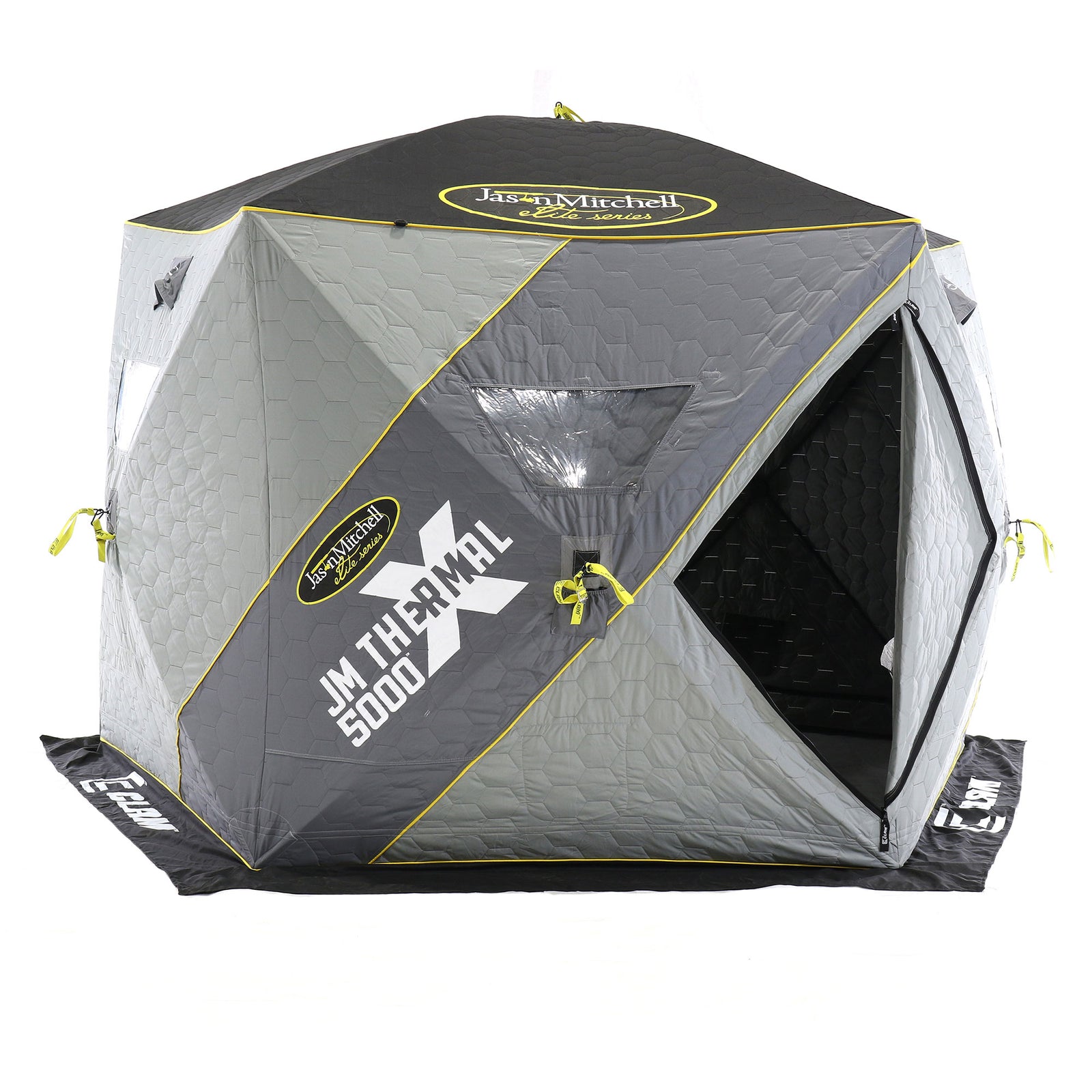 CLAM 14471 Portable 9 Ft Jason Mitchell X5000 Ice Fish Thermal Hub Shelter Tent - VMInnovations
