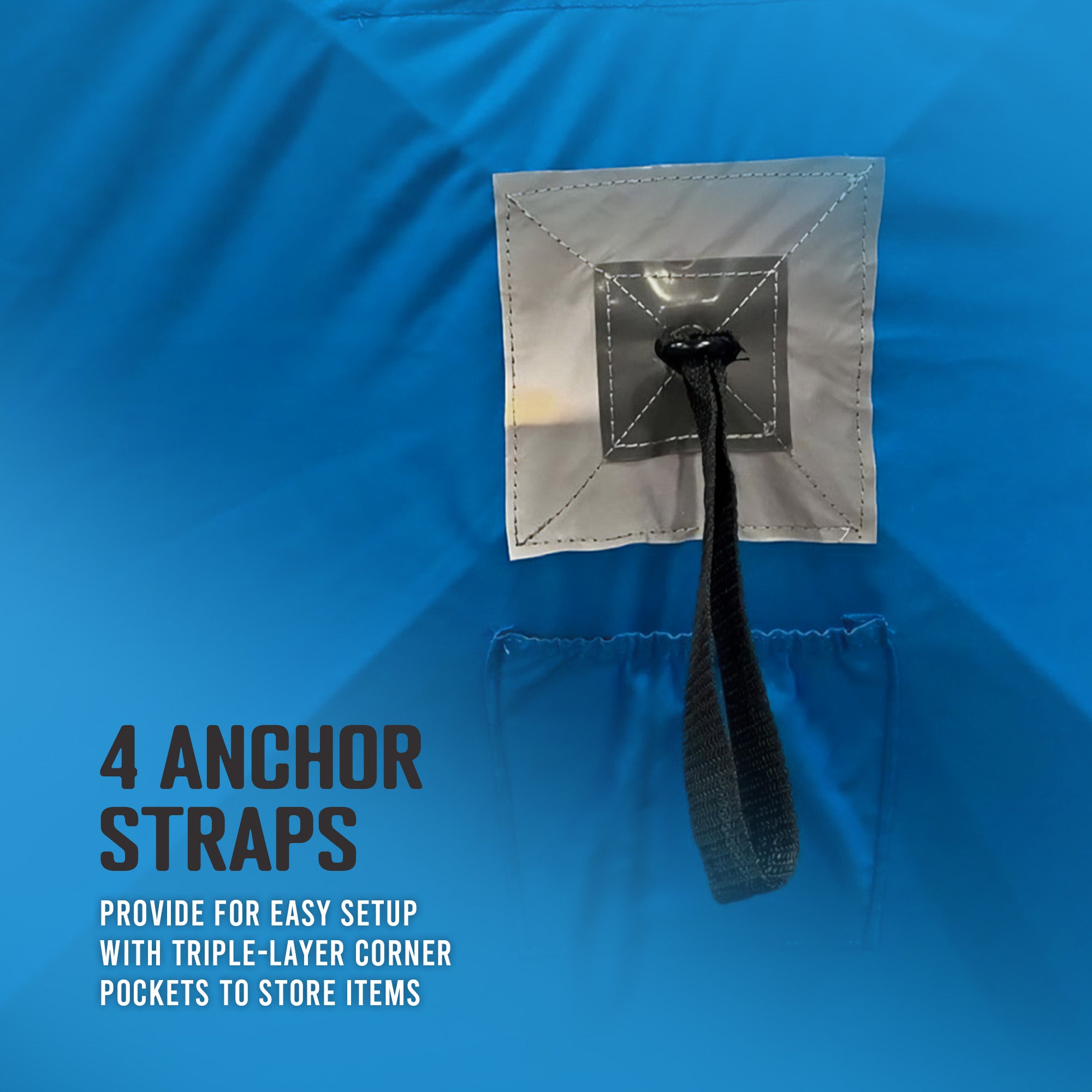 Clam 14476 7.5 Foot Pop Up Ice Fishing Angler Hub Shelter, Blue (Open Box) - VMInnovations