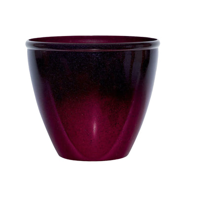 Suncast Seneca 16 Inch Ombre Resin Plant Flower Planter Pot, Red/Plum (4 Pack)