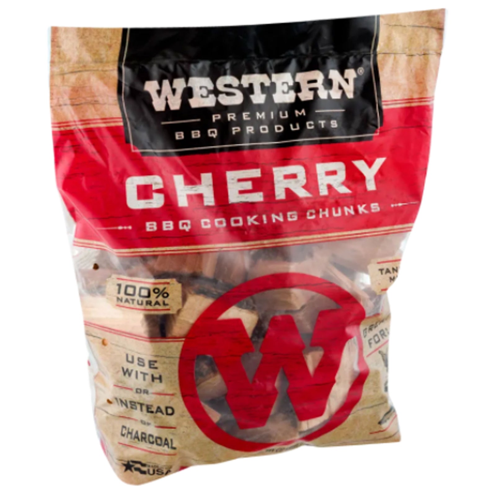 Western BBQ Smoking Barbecue Wood Grill Cooking Chunks, Cherry - VMInnovations