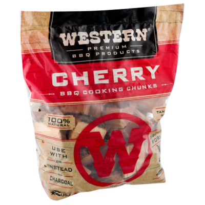 Western BBQ Smoking Barbecue Wood Grill Cooking Chunks, Cherry - VMInnovations