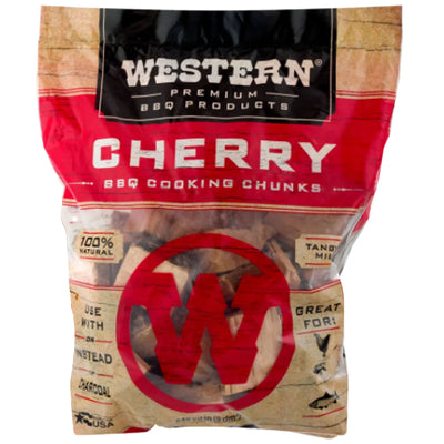 Western BBQ Smoking Barbecue Wood Grill Cooking Chunks, Cherry - VMInnovations