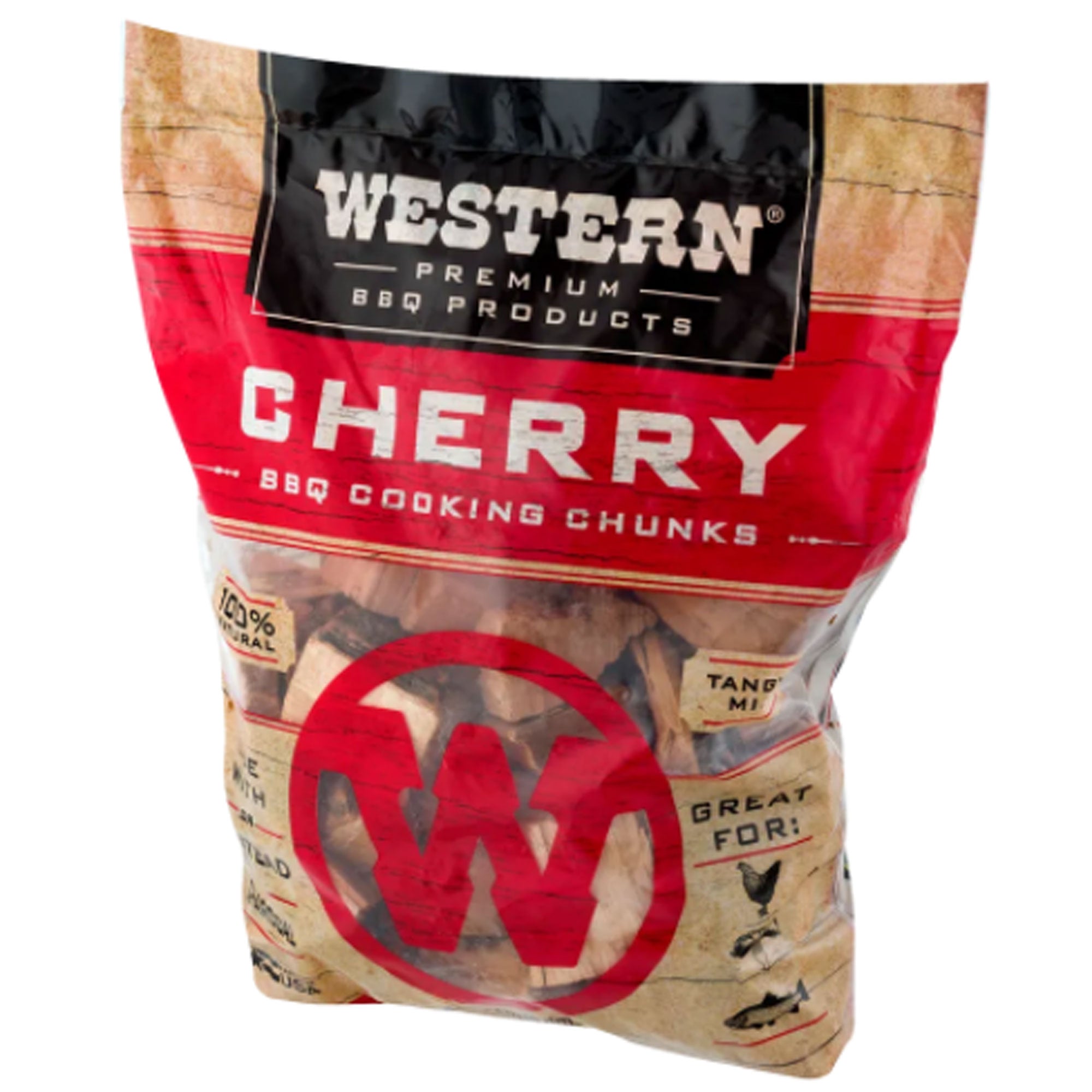 Western BBQ Smoking Barbecue Wood Grill Cooking Chunks, Cherry - VMInnovations