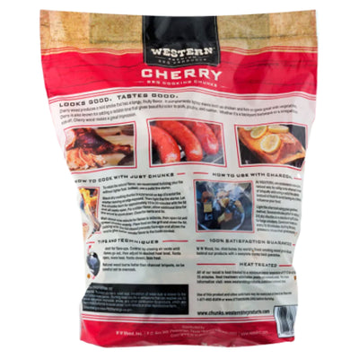 Western BBQ Smoking Barbecue Wood Grill Cooking Chunks, Cherry - VMInnovations