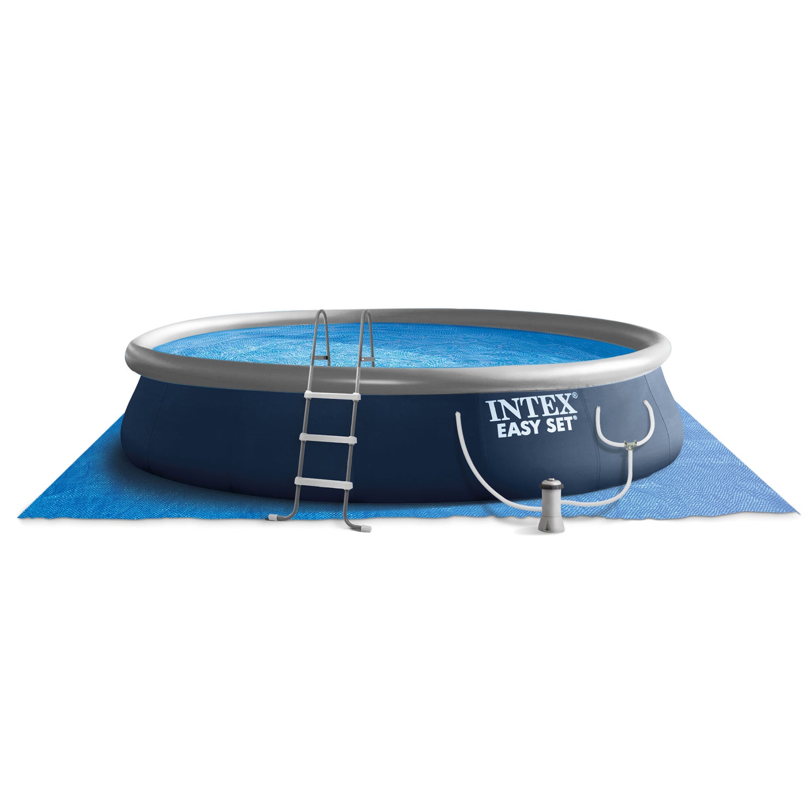 Intex 15ft x 42in Easy Set Inflatable Swimming Pool w/ Ladder, Pump (Used) - VMInnovations