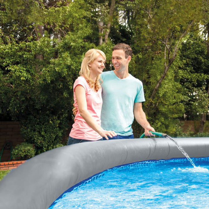 Intex 15'x42" Round Inflatable Outdoor Above Ground Swimming Pool Set(Open Box)