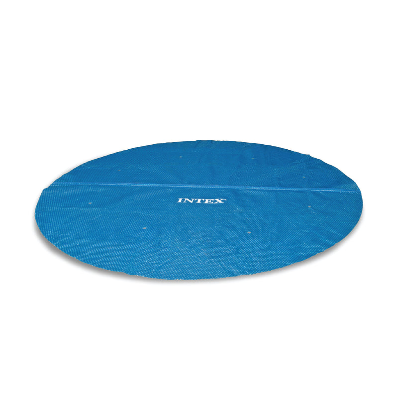 Intex 16 Foot Above Ground Swimming Pool Solar Cover with Carry Bag, Blue (Used)