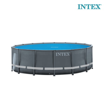 Intex 28014E 16 Ft Above Ground Pool Solar Cover with Carry Bag, Blue (Open Box) - VMInnovations