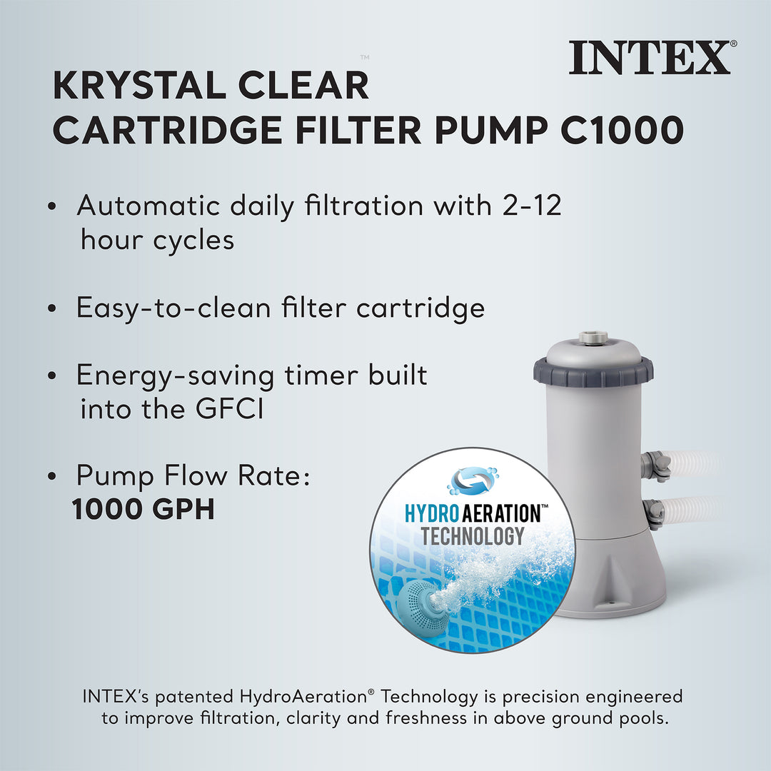 Intex 15ft x 48in Prism Steel Frame Pool Set with Cover, Ladder & Pump(Open Box)