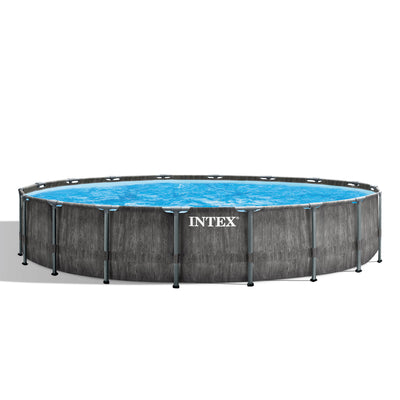 Intex Greywood Prism 18ftx48in Frame Above Ground Pool Set with Pump (For Parts)