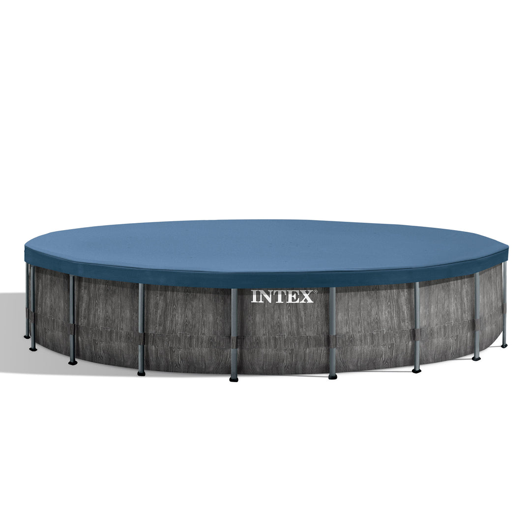 Intex Greywood Prism Frame 18'x48" Round Above Ground Outdoor Swimming Pool Set