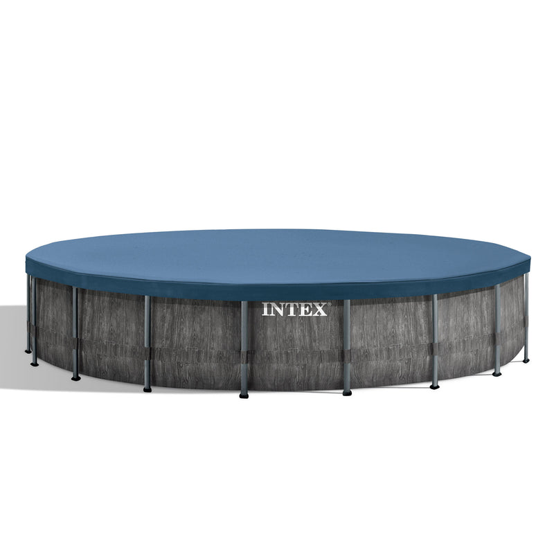 Intex 18ft x 48in Prism Steel Frame Pool Set with Cover, Ladder, Pump (Open Box)