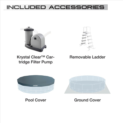 Intex Greywood Prism 18ftx48in Frame Above Ground Pool Set with Pump (For Parts)