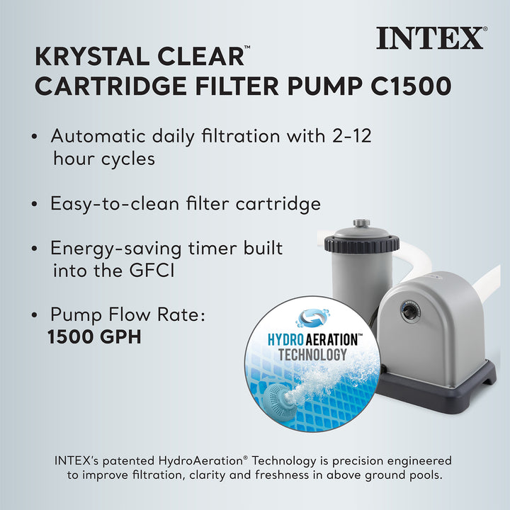 Intex 18ft x 48in Prism Steel Frame Pool Set with Cover, Ladder, Pump (Open Box) - VMInnovations