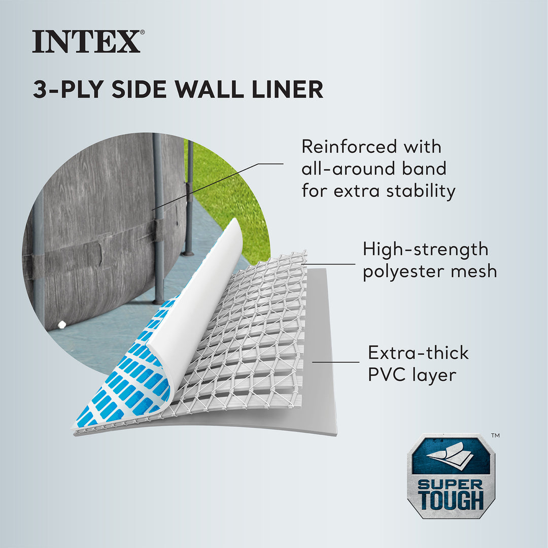 Intex Prism Frame 18'x48" Round Above Ground Outdoor Swimming Pool Set(Used)