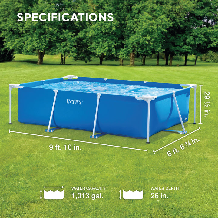 Intex 9.8'x29.5" Rectangular Frame Above Ground Outdoor Swimming Pool(Open Box)