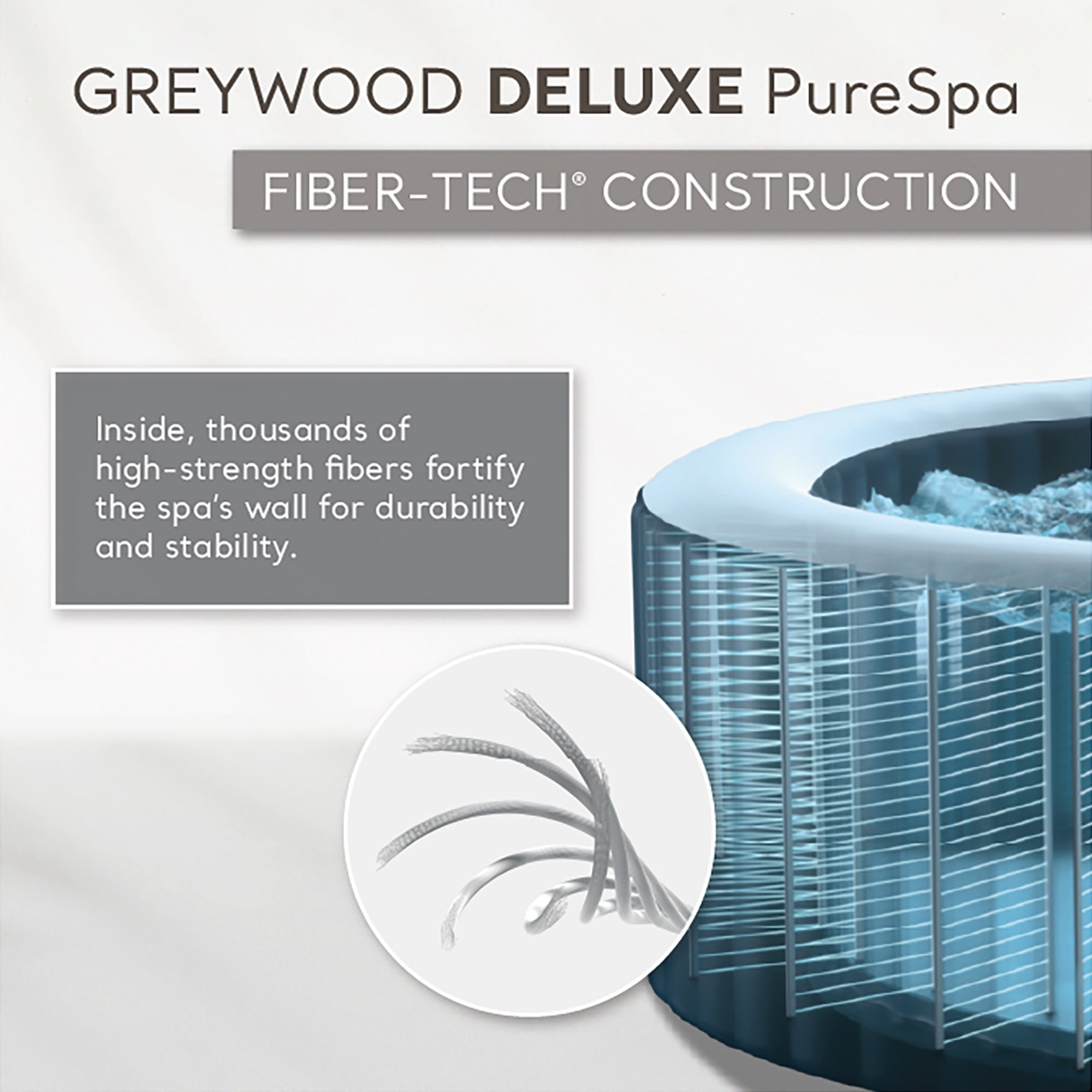 Intex PureSpa Greywood Deluxe 6 Person Portable Inflatable Hot Tub Jet Spa, Gray - VMInnovations