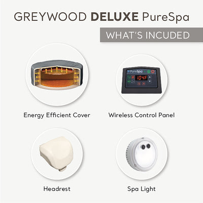 Intex PureSpa Greywood Deluxe 6 Person Portable Inflatable Hot Tub Jet Spa, Gray - VMInnovations