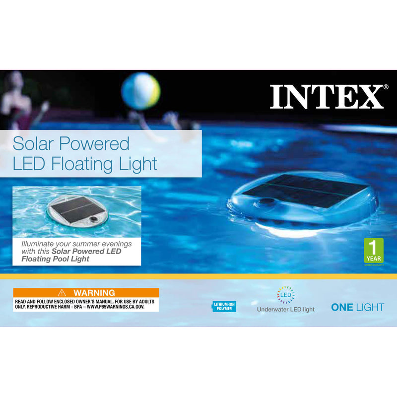 Intex Solar Powered LED Floating Pool Night Light, Color Changing (Open Box)