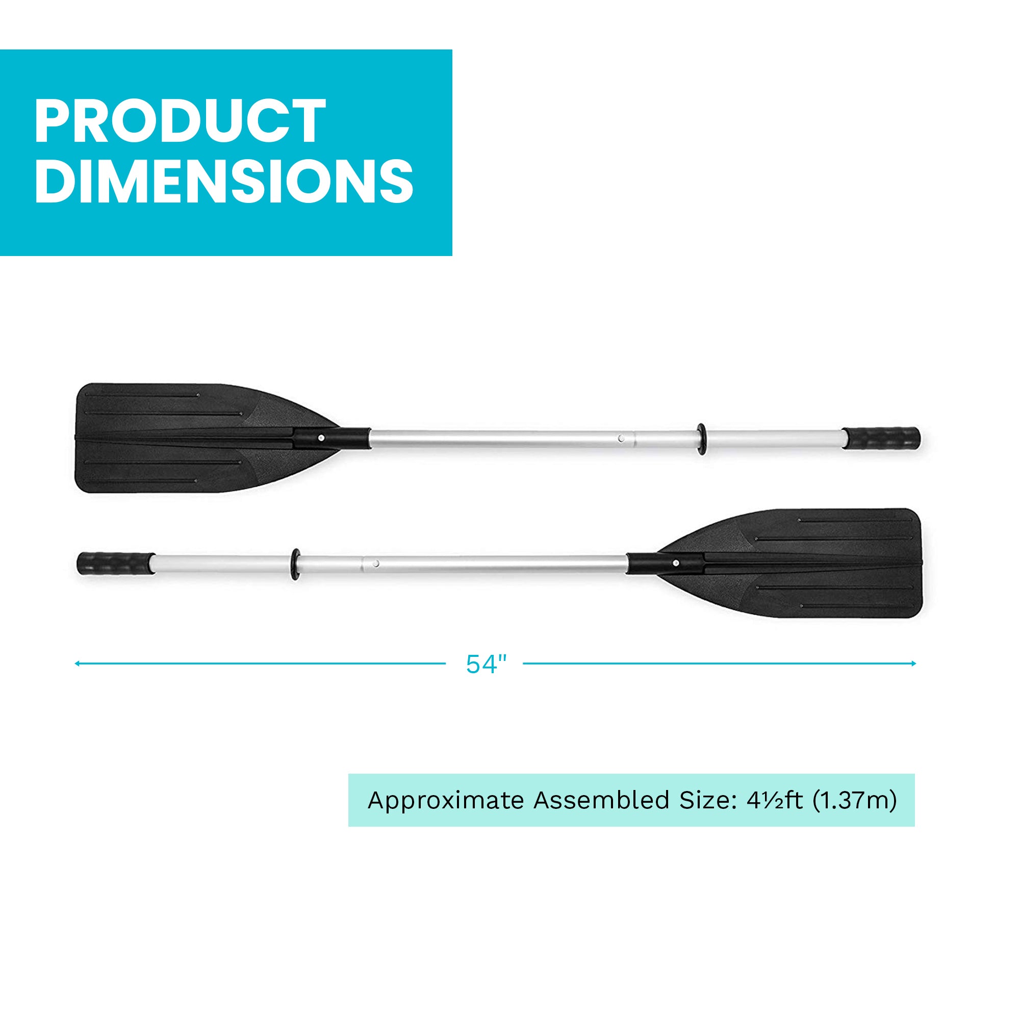 Intex 69625E 54 Inch Paddle 2 Piece Dual Purpose Inflatable Boat Oars, Pair - VMInnovations