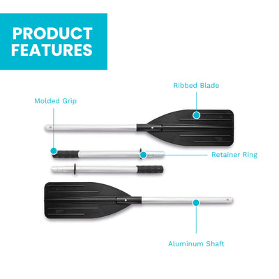 Intex 69625E 54 Inch Paddle 2 Piece Dual Purpose Inflatable Boat Oars, Pair - VMInnovations