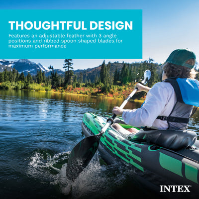Intex 69629E 86" Lightweight Aluminum Double Oar Inflatable Kayak Paddle, Black
