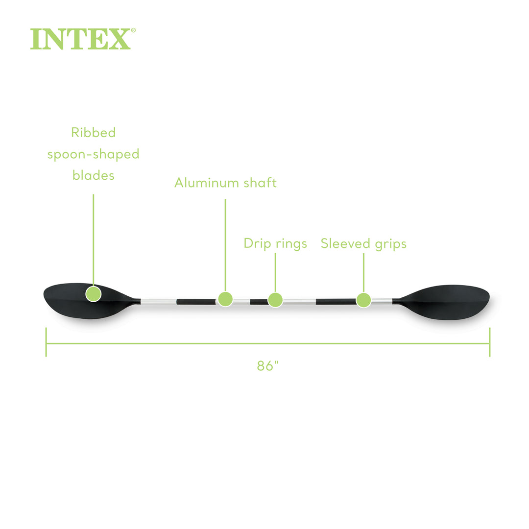 Intex 69629E 86" Lightweight Aluminum Double Oar Kayak Paddle, Black (Open Box)