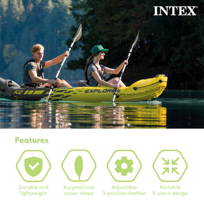 Intex 69629E 86" Lightweight Aluminum Double Oar Inflatable Kayak Paddle (Used)