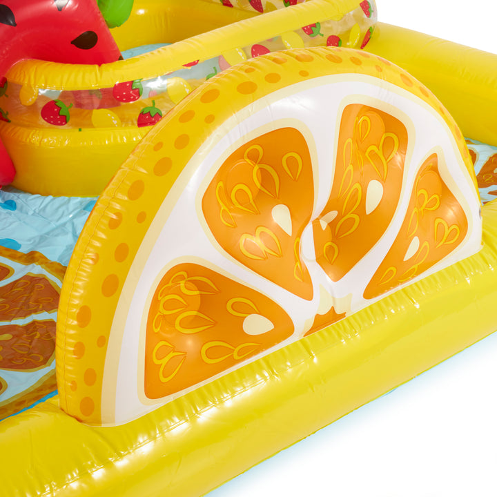 Intex Fun 'N Fruity Outdoor Inflatable Kiddie Pool Play Center with Water Slide