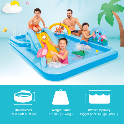 Intex 96" x 78" x 28" Inflatable Jungle Adventure Play Spray Pool (Open Box) - VMInnovations