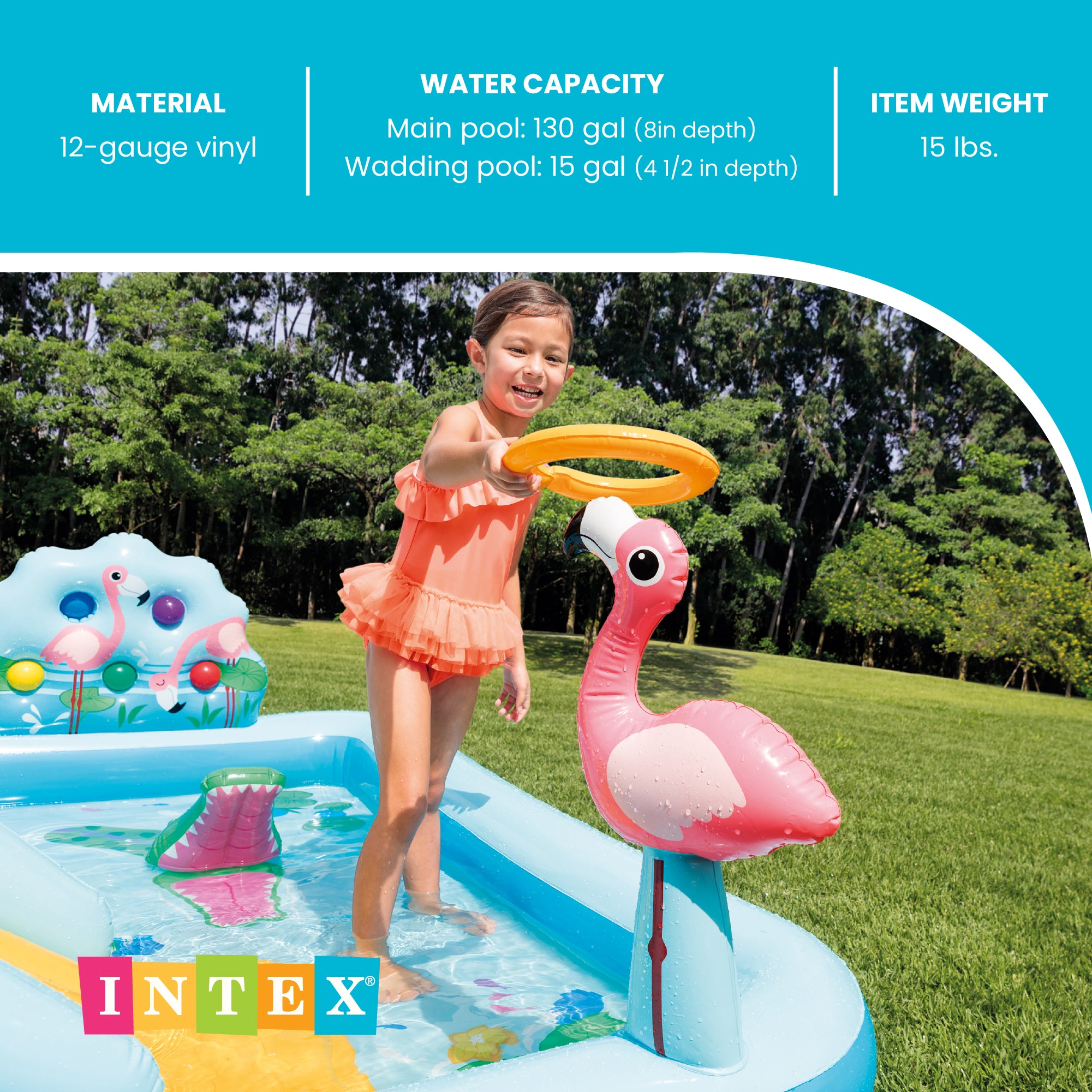 Intex 96" x 78" x 28" Inflatable Jungle Adventure Play Center Spray Kiddie Pool