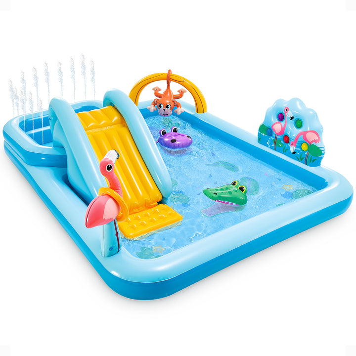 Intex 96" x 78" x 28" Inflatable Jungle Adventure Play Spray Kiddie Pool (Used)