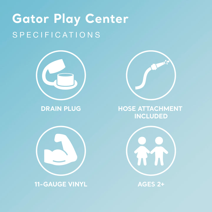 Intex Gator Outdoor Inflatable Kiddie Pool Water Play Center with Slide (Used)