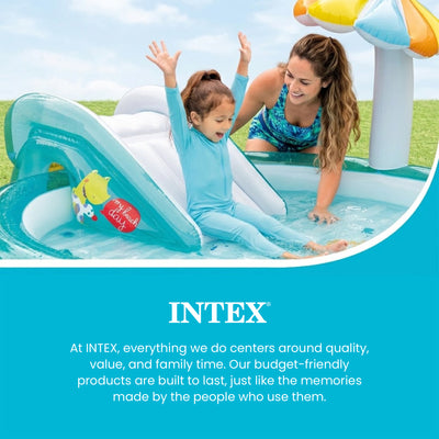 Intex Gator Outdoor Inflatable Kiddie Pool Water Play Center with Slide (Used)
