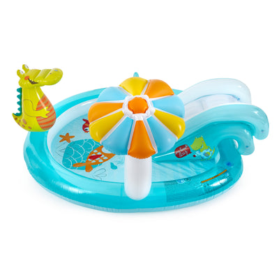 Intex Gator Inflatable Play Center Kiddie Pool with Slide & Fun Ballz, 100 Pack
