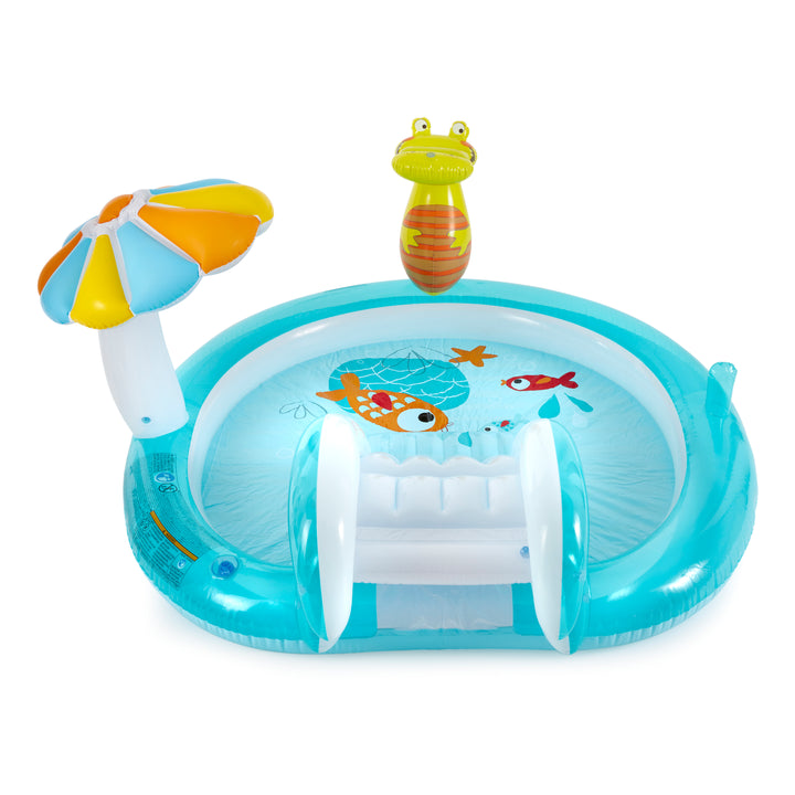Intex Gator Outdoor Inflatable Kiddie Pool Water Play Center with Slide (Used)