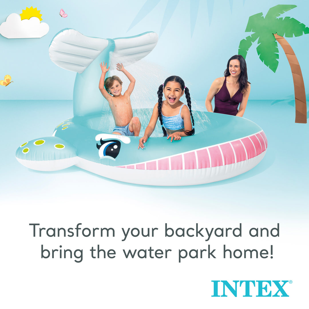 Intex 79" x 77" x 36" Inflatable Whale Spray Kiddie Pool for Kids 2+ (Used)