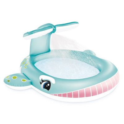 Intex 79" x 77" x 36" Inflatable Whale Spray Kiddie Pool for Kids 2+ (Used)