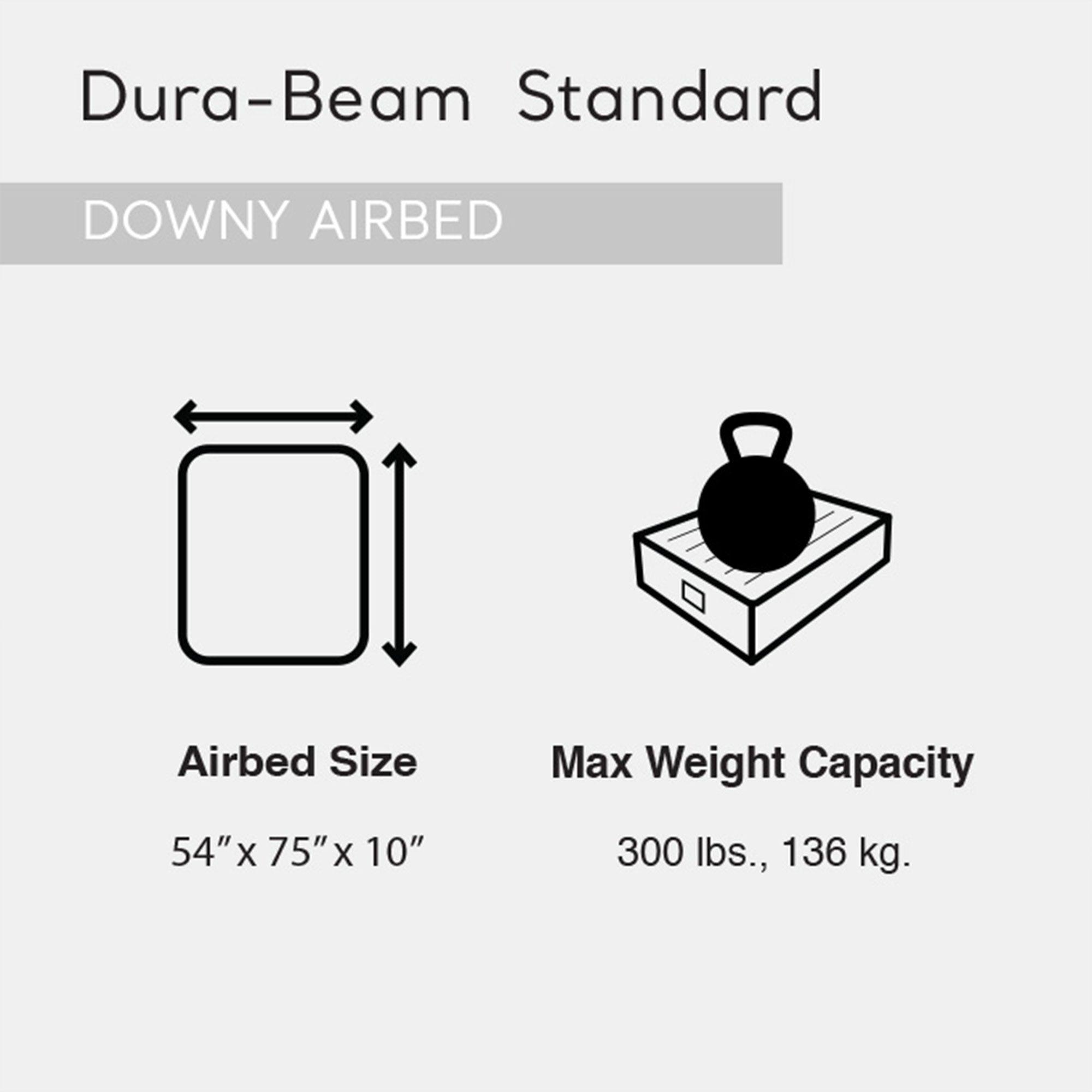 Intex Dura-Beam Downy Airbed with Built-In Foot Pump, Full Size (Open Box) - VMInnovations