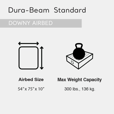 Intex Dura-Beam Standard Series Downy Airbed with Built-In Foot Pump, Full Size